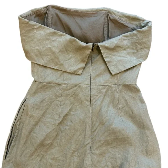 NICHOLASSage Green Strapless 100% Linen Jumpsuit